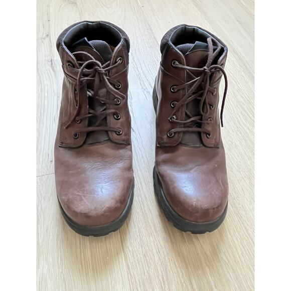 Vintage Timberland Brown Leather Work Boots Mens 13M Waterproof Gorpcore [READ] main image 5